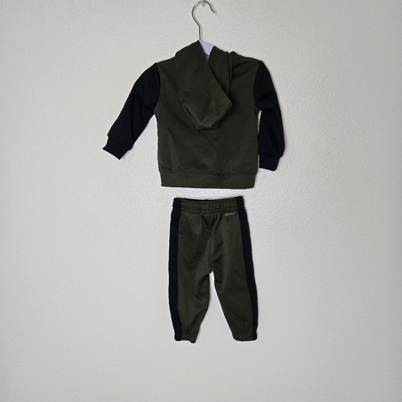 Nike Little Boys Tracksuit Full-Zip Hoodie & Jogger Pants Set Dark Green 12M - Picture 2 of 13